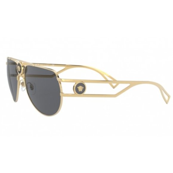 VERSACE VE2225 100287 GOLD GREY LENS SUNGLASSES - Picture 2 of 10